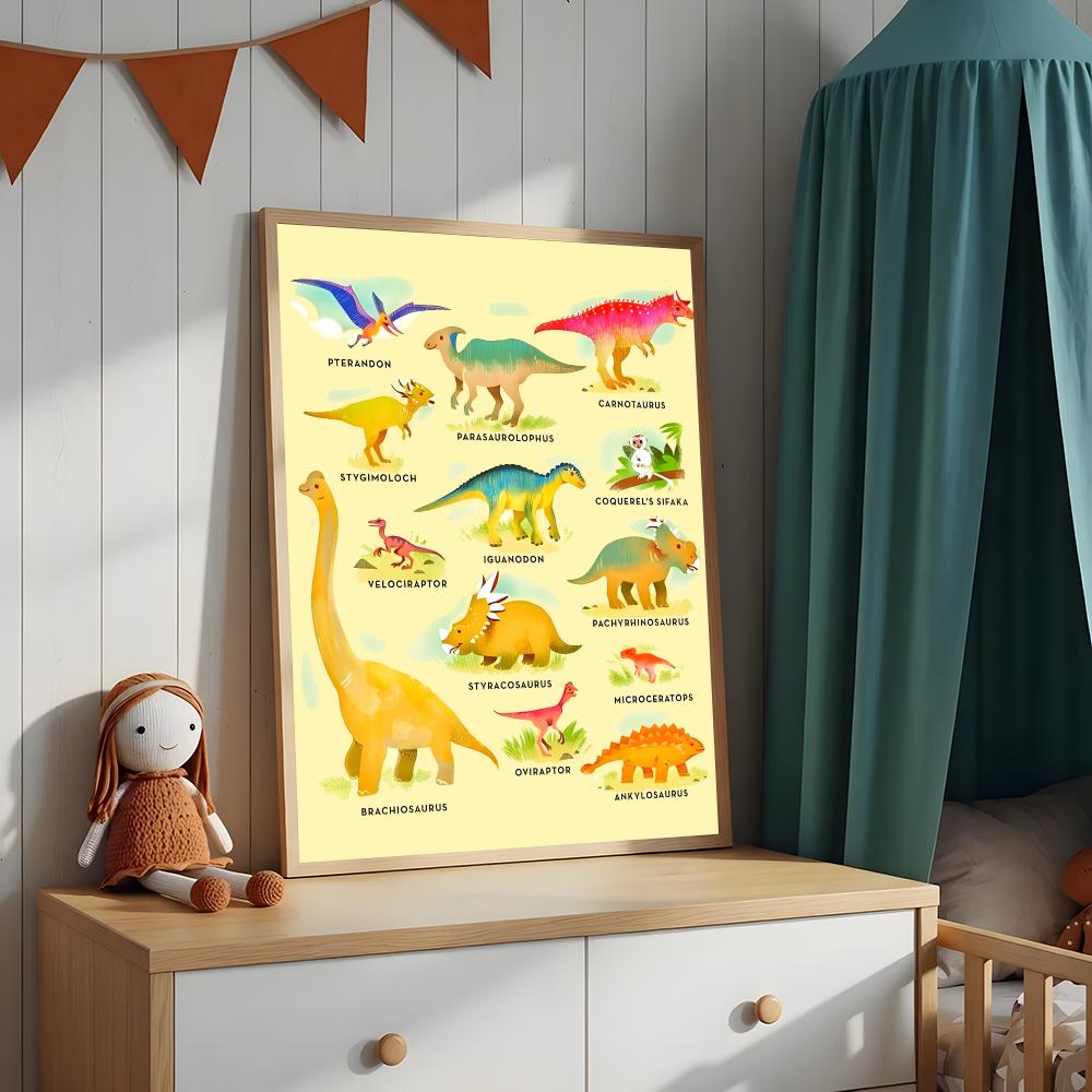 Póster con nombres de dinosaur - Kids Education Name reseña y precio