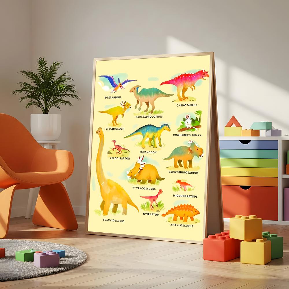 Póster con nombres de dinosaur - Kids Education Name reseña y precio